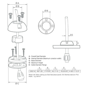 Scanstrut DS21A-S Vertical Cable Seal - Stainless Steel [DS21A-S]