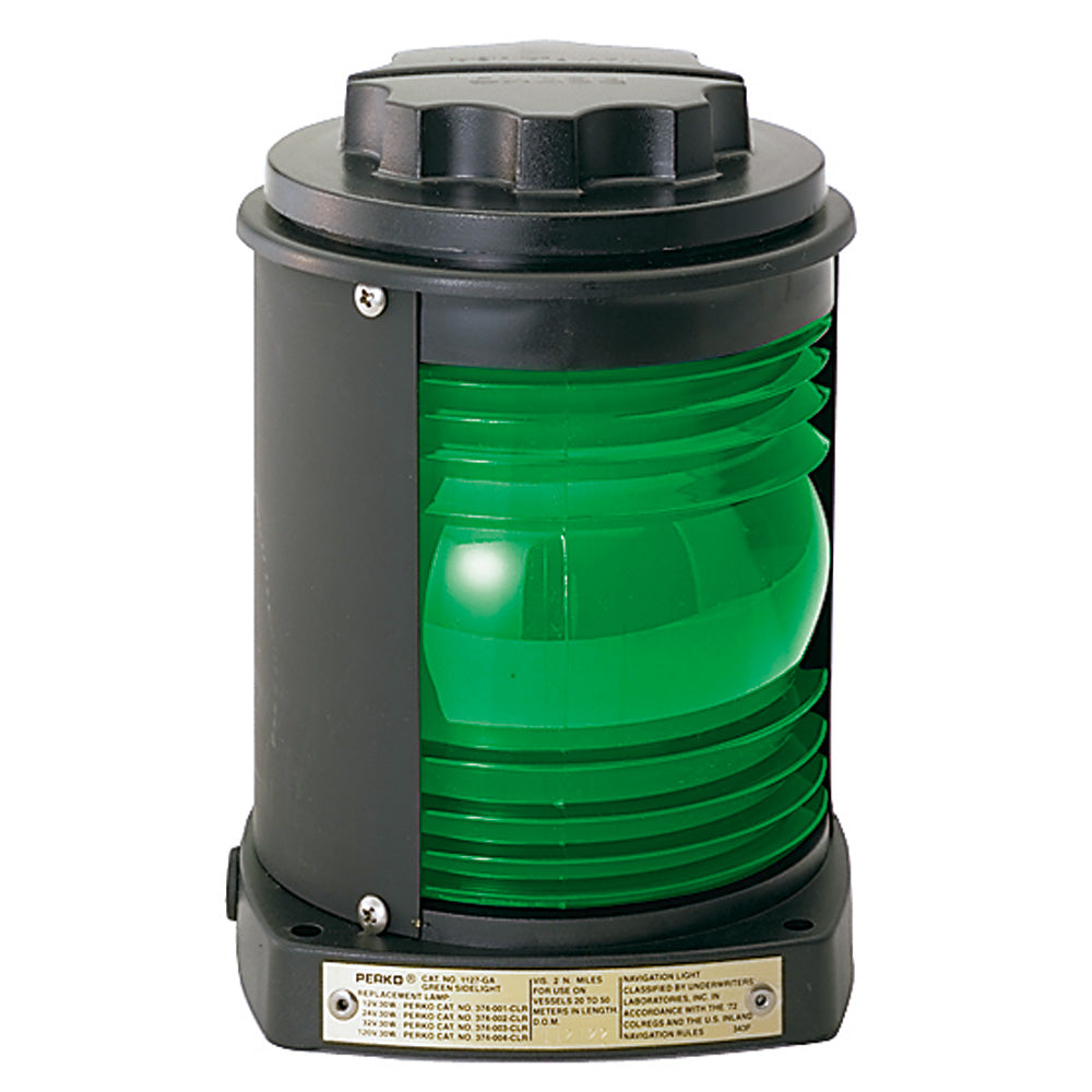 Perko Side Light - Black Plastic, Green Lens [1127GA0BLK]