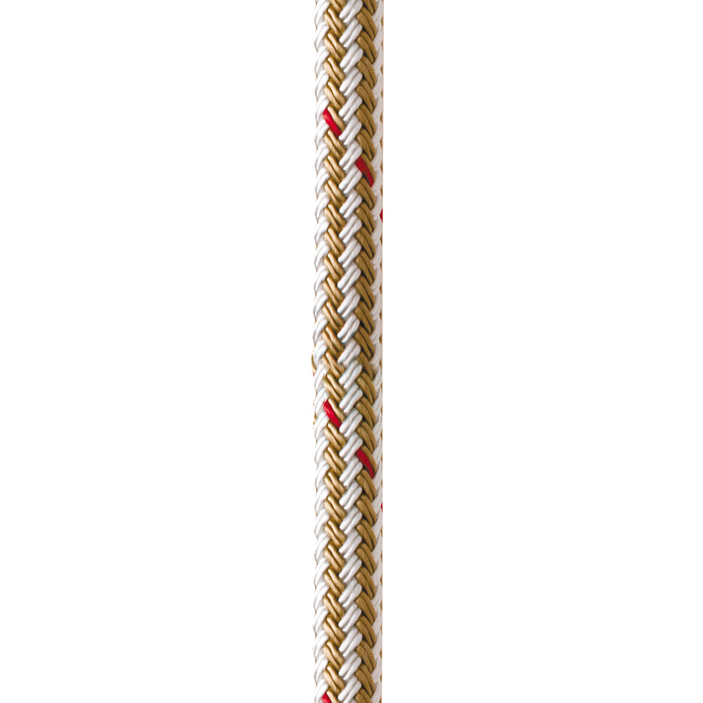 New England Ropes 3/8" Double Braid Dock Line - White/Gold w/Tracer - 15 [C5059-12-00015]