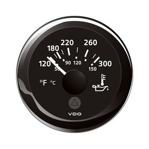 Veratron 52MM (2-1/16") ViewLine Oil Temperature Gauge 120-300F - Black Dial  Bezel [A2C59514165]