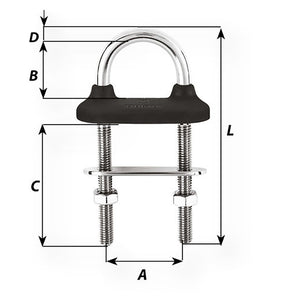 Wichard Black Watertight U-Bolt - 12mm Diameter - 15/32" - 130mm Length - 5-1/8" [65461]